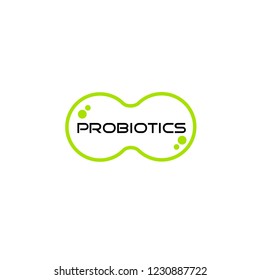 Probiotics logo. Bacteria logo. Concept of healthy nutrition ingredient for therapeutic purposes. Simple flat style trend modern logotype graphic design isolated