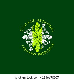 Probiotics logo. Bacteria logo. Concept of healthy nutrition ingredient for therapeutic purposes. Simple flat style trend modern logotype graphic design isolated