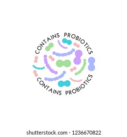 Probiotics logo. Bacteria logo. Concept of healthy nutrition ingredient for therapeutic purposes. Simple flat style trend modern logotype graphic design isolated