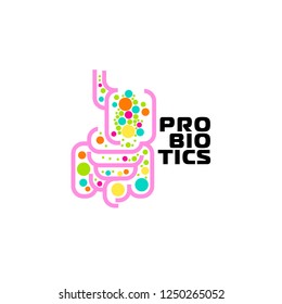 Probiotics logo. Bacteria logo. Concept of healthy nutrition ingredient for therapeutic purposes. Simple flat style trend modern logotype graphic design isolated
