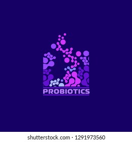 Probiotics logo. Bacteria logo. Concept of healthy nutrition ingredient for therapeutic purposes. Simple flat style trend modern logotype graphic design isolated