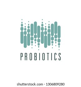 Probiotics logo. Bacteria logo. Concept of healthy nutrition ingredient for therapeutic purposes. Simple flat style trend modern logotype graphic design isolated