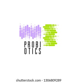 Probiotics logo. Bacteria logo. Concept of healthy nutrition ingredient for therapeutic purposes. Simple flat style trend modern logotype graphic design isolated