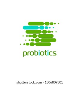 Probiotics logo. Bacteria logo. Concept of healthy nutrition ingredient for therapeutic purposes. Simple flat style trend modern logotype graphic design isolated