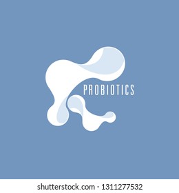 Probiotics logo. Bacteria logo. Concept of healthy nutrition ingredient for therapeutic purposes. Simple flat style trend modern logotype graphic design isolated