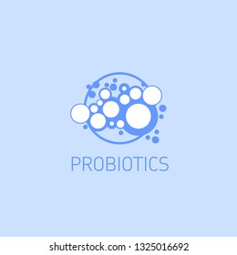 Probiotics logo. Bacteria logo. Concept of healthy nutrition ingredient for therapeutic purposes. Simple flat style trend modern logotype graphic design isolated