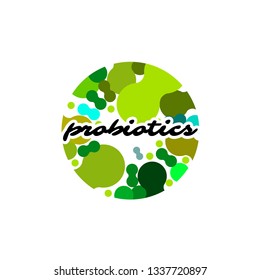 Probiotics logo. Bacteria logo. Concept of healthy nutrition ingredient for therapeutic purposes. Simple flat style trend modern logotype graphic design isolated