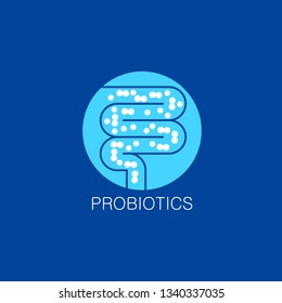 Probiotics logo. Bacteria logo. Concept of healthy nutrition ingredient for therapeutic purposes. Simple flat style trend modern logotype graphic design isolated