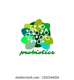 Probiotics logo. Bacteria logo. Concept of healthy nutrition ingredient for therapeutic purposes. Simple flat style trend modern logotype graphic design isolated