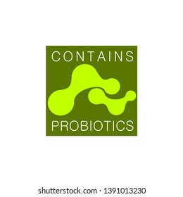 Probiotics logo. Bacteria logo. Concept of healthy nutrition ingredient for therapeutic purposes. Simple flat style trend modern logotype graphic design isolated
