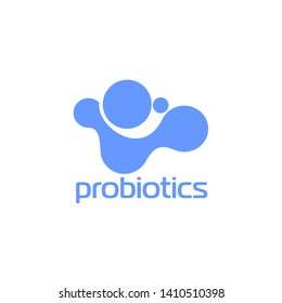 Probiotics logo. Bacteria logo. Concept of healthy nutrition ingredient for therapeutic purposes. Simple flat style trend modern logotype graphic design isolated
