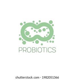 Probiotics logo. Bacteria logo. Concept of healthy nutrition ingredient for therapeutic purposes. Simple flat style trend modern logotype graphic design isolated