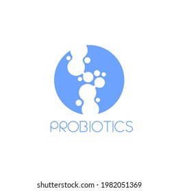 Probiotics logo. Bacteria logo. Concept of healthy nutrition ingredient for therapeutic purposes. Simple flat style trend modern logotype graphic design isolated