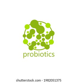 Probiotics logo. Bacteria logo. Concept of healthy nutrition ingredient for therapeutic purposes. Simple flat style trend modern logotype graphic design isolated