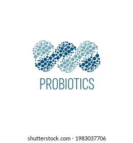 Probiotics logo. Bacteria logo. Concept of healthy nutrition ingredient for therapeutic purposes. Simple flat style trend modern logotype graphic design isolated