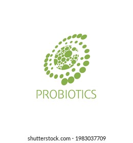 Probiotics logo. Bacteria logo. Concept of healthy nutrition ingredient for therapeutic purposes. Simple flat style trend modern logotype graphic design isolated