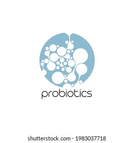 Probiotics logo. Bacteria logo. Concept of healthy nutrition ingredient for therapeutic purposes. Simple flat style trend modern logotype graphic design isolated