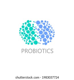 Probiotics logo. Bacteria logo. Concept of healthy nutrition ingredient for therapeutic purposes. Simple flat style trend modern logotype graphic design isolated