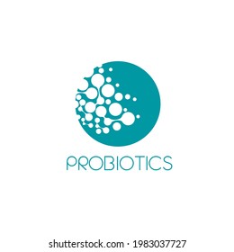 Probiotics logo. Bacteria logo. Concept of healthy nutrition ingredient for therapeutic purposes. Simple flat style trend modern logotype graphic design isolated