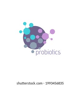 Probiotics logo. Bacteria logo. Concept of healthy nutrition ingredient for therapeutic purposes. Simple flat style trend modern logotype graphic design isolated