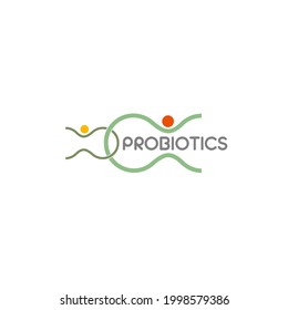 Probiotics logo. Bacteria logo. Concept of healthy nutrition ingredient for therapeutic purposes. Simple flat style trend modern logotype graphic design isolated