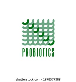 Probiotics logo. Bacteria logo. Concept of healthy nutrition ingredient for therapeutic purposes. Simple flat style trend modern logotype graphic design isolated