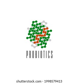 Probiotics logo. Bacteria logo. Concept of healthy nutrition ingredient for therapeutic purposes. Simple flat style trend modern logotype graphic design isolated