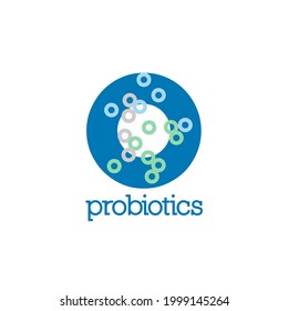 Probiotics logo. Bacteria logo. Concept of healthy nutrition ingredient for therapeutic purposes. Simple flat style trend modern logotype graphic design isolated