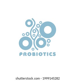 Probiotics logo. Bacteria logo. Concept of healthy nutrition ingredient for therapeutic purposes. Simple flat style trend modern logotype graphic design isolated