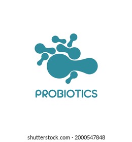 Probiotics logo. Bacteria logo. Concept of healthy nutrition ingredient for therapeutic purposes. Simple flat style trend modern logotype graphic design isolated