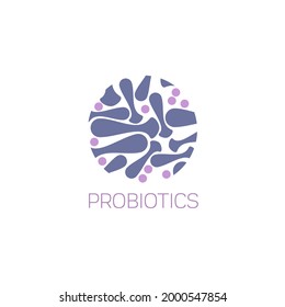 Probiotics logo. Bacteria logo. Concept of healthy nutrition ingredient for therapeutic purposes. Simple flat style trend modern logotype graphic design isolated