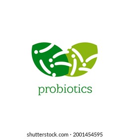 Probiotics logo. Bacteria logo. Concept of healthy nutrition ingredient for therapeutic purposes. Simple flat style trend modern logotype graphic design isolated