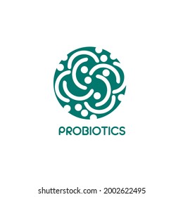 Probiotics logo. Bacteria logo. Concept of healthy nutrition ingredient for therapeutic purposes. Simple flat style trend modern logotype graphic design isolated
