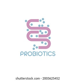 Probiotics logo. Bacteria logo. Concept of healthy nutrition ingredient for therapeutic purposes. Simple flat style trend modern logotype graphic design isolated