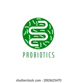 Probiotics logo. Bacteria logo. Concept of healthy nutrition ingredient for therapeutic purposes. Simple flat style trend modern logotype graphic design isolated