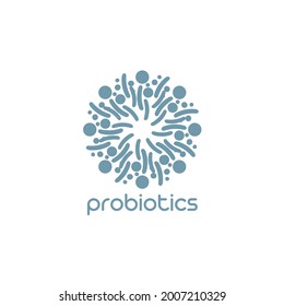 Probiotics logo. Bacteria logo. Concept of healthy nutrition ingredient for therapeutic purposes. Simple flat style trend modern logotype graphic design isolated