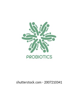 Probiotics logo. Bacteria logo. Concept of healthy nutrition ingredient for therapeutic purposes. Simple flat style trend modern logotype graphic design isolated