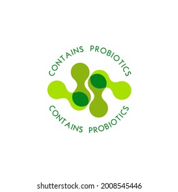 Probiotics logo. Bacteria logo. Concept of healthy nutrition ingredient for therapeutic purposes. Simple flat style trend modern logotype graphic design isolated