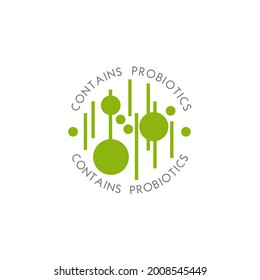 Probiotics logo. Bacteria logo. Concept of healthy nutrition ingredient for therapeutic purposes. Simple flat style trend modern logotype graphic design isolated