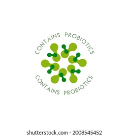 Probiotics logo. Bacteria logo. Concept of healthy nutrition ingredient for therapeutic purposes. Simple flat style trend modern logotype graphic design isolated