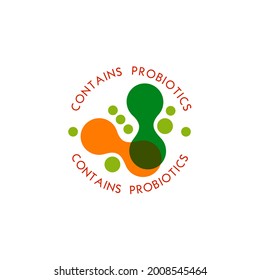 Probiotics logo. Bacteria logo. Concept of healthy nutrition ingredient for therapeutic purposes. Simple flat style trend modern logotype graphic design isolated