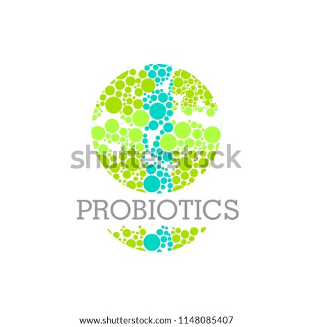 Probiotics logo. Bacteria logo. Concept of healthy nutrition ingredient for therapeutic purposes. Simple flat style trend modern logotype graphic design isolated
