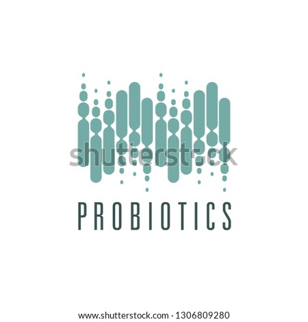 Probiotics logo. Bacteria logo. Concept of healthy nutrition ingredient for therapeutic purposes. Simple flat style trend modern logotype graphic design isolated