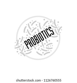 Probiotics logo. Concept of healthy nutrition ingredient for therapeutic purposes. simple flat style trend modern logotype graphic design isolated on white background