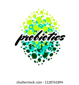 Probiotics logo. Concept of healthy nutrition ingredient for therapeutic purposes. simple flat style trend modern logotype graphic design isolated