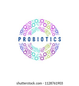 Probiotics logo. Concept of healthy nutrition ingredient for therapeutic purposes. simple flat style trend modern logotype graphic design isolated