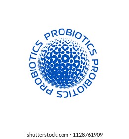 Probiotics logo. Concept of healthy nutrition ingredient for therapeutic purposes. simple flat style trend modern logotype graphic design isolated