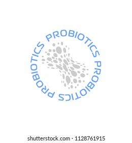 Probiotics logo. Concept of healthy nutrition ingredient for therapeutic purposes. simple flat style trend modern logotype graphic design isolated
