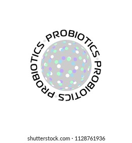Probiotics logo. Concept of healthy nutrition ingredient for therapeutic purposes. simple flat style trend modern logotype graphic design isolated