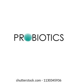 Probiotics logo. Concept of healthy nutrition ingredient for therapeutic purposes. simple flat style trend modern logotype graphic design isolated on white background
